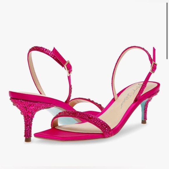 Betsy Johnson Rebel Sling back Kitten Heels Sandals in Fuchsia Women’s size 7.5 - Picture 11 of 12